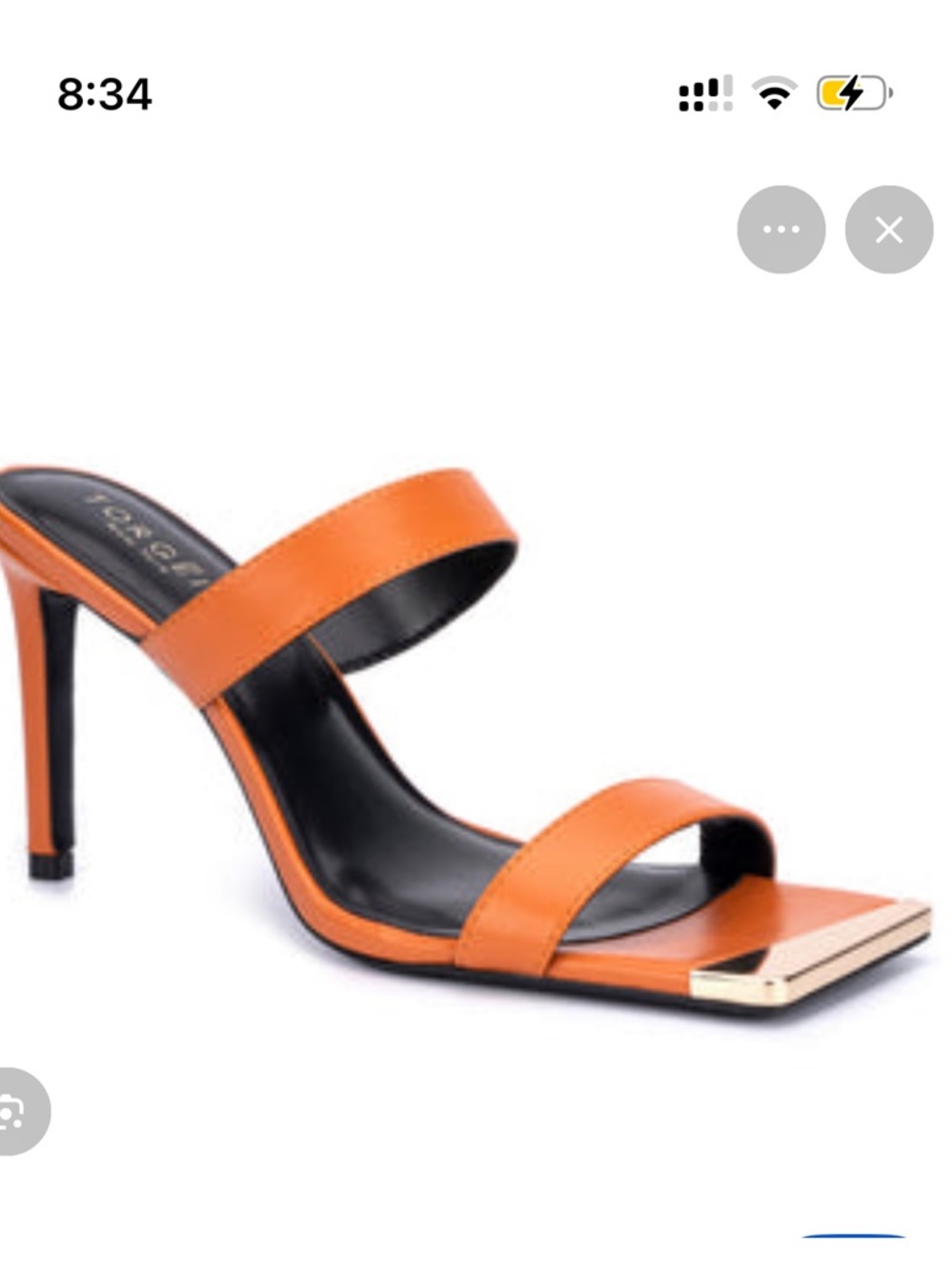 EUC Orange Leather Double-Strap Heeled Sandals Torgeis Antilles 6.5 M